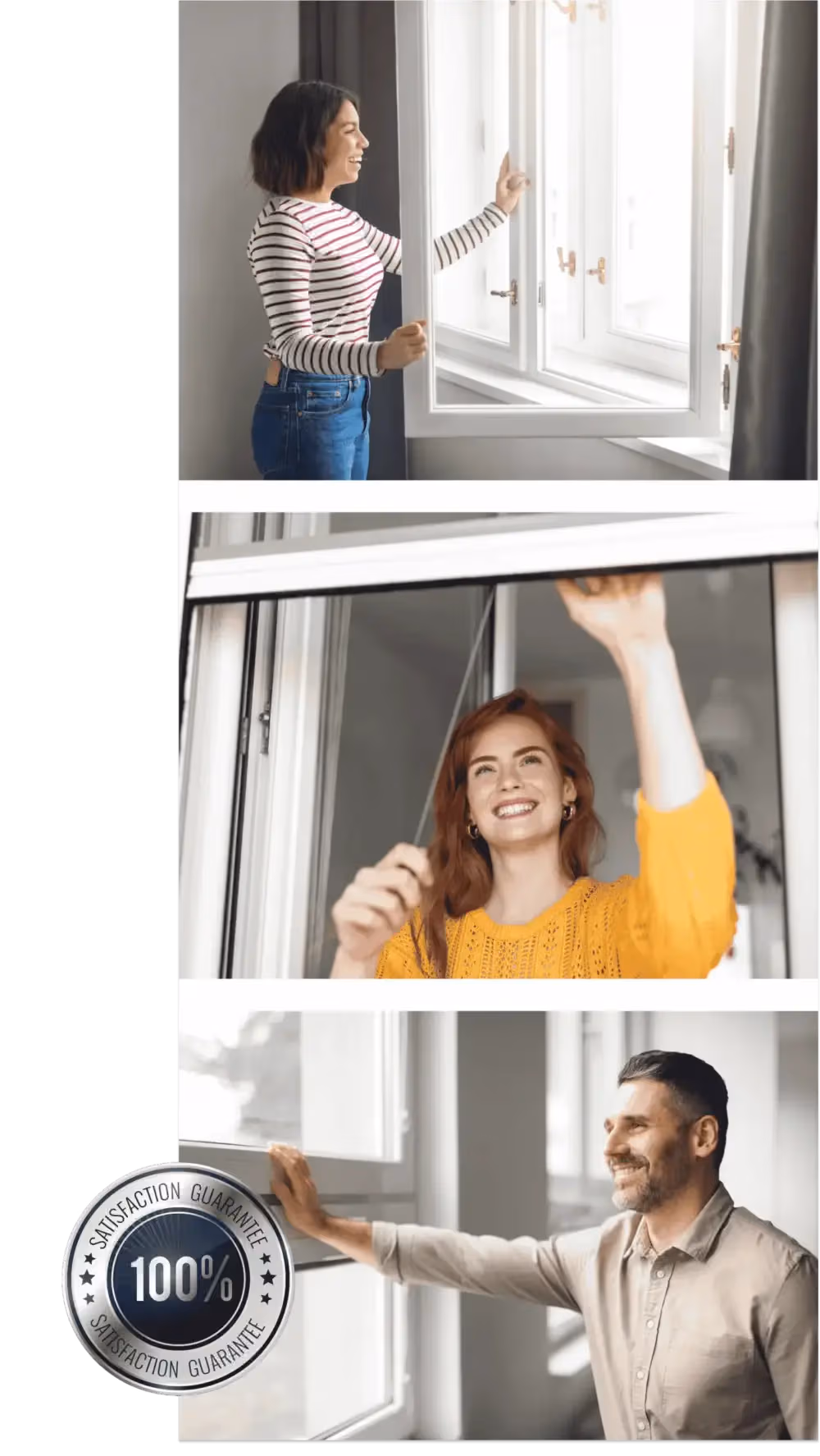 Happy customer reviewing professional glazing service