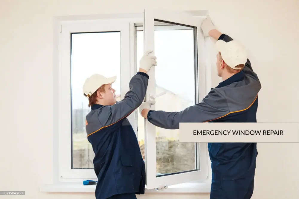 Handyman installing window frame